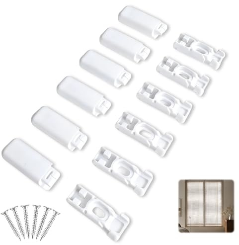 12 Stück Plissee Ersatzteile Klemmträger, Spannschuhe Für Verspannte Plissees, Universal Plissee Halterung Zum Bohren Und Kleben, Weiß Kunststoff Ersatzteile Für Stick & Fix Front Klebeplatten Fenster