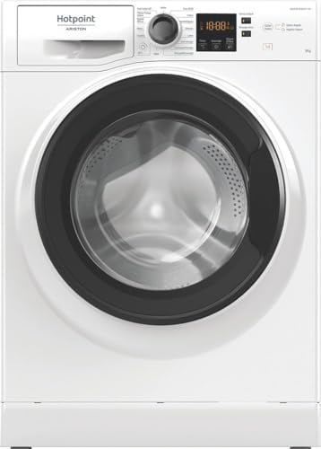 Hotpoint - NS8489WKFR Lave-linge Hublot Posable - Capacité 8kg - Essorage 1400 tr/min - Écran Digital, Pesée Automatique - H 85 x L 59,5 x P 60,5 cm - Classe Énergétique A - Blanc