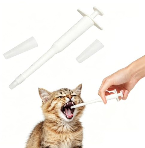 Dazvyn 1Pcs White Animal Medicine Feeder Pill Dispenser for Dogs & Cats | Ergonomic Design Reusable Silicone Tablet Dispenser, Pet Pill Plunger Popper for Dogs & Cats