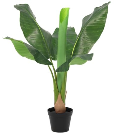 Künstliche Bananenpflanze Musa, Deko für Büro und Wohnzimmer, 80 cm