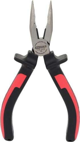 KS Tools 115.1018-E Pinza a punte mezzotonde ERGOTORQUE, piegate, 165mm su rimorchio