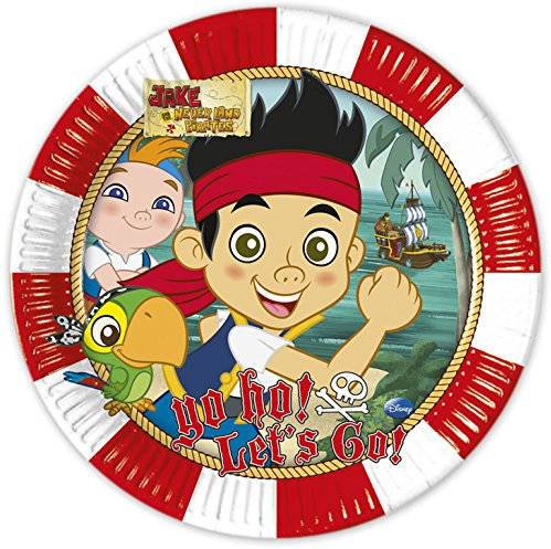 6-teiliges Teller-Set * JAKE & THE NEVERLAND PIRATES * für Kindergeburtstag oder Motto-Party // Kinder Geburtstag Party Pappteller Partyteller Plates Motto Disney Nimmerland Piraten Skully Izzy Cubby