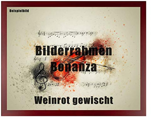 Homedecoration Bilderrahmen Bonanza Bildgröße 50 x 70 cm in Rot Weinrot gewischt mit Acrylglas klar 1 mm in 52 Farben