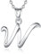 EUDORA Harmony Ball Kette mit Buchstaben W für Damen Sterling Silber 925, Halskette mit Anfang Buchstaben W Kette mit Namen Alphabet Initialen Anhänger Schmuck Geschenk für Frauen Mama Freundin, 45CM