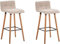 Lot de 2 Tabourets de Bar Lincoln V2 Rembourré Revêtement Tissu I Chaise de Bar Dossier et Repose-pied Confortable I, Couleur:crème, Couleur du cadre:natura