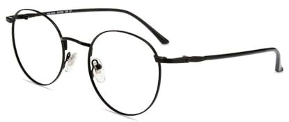 Firmoo Occhiali da Lettura +1.50 Anti Luce Blu e 100% UV Protezione Occhiali Rotondi Retrò Donna Uomo (Nero)