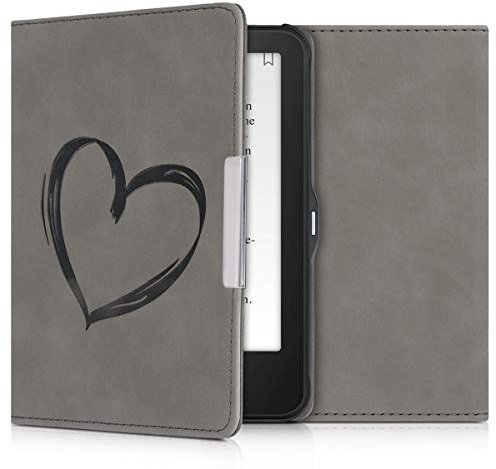 kwmobile Custodia eReader Compatibile con Tolino Vision 1/2 / 3/4 HD Cover - eBook Reader Flip Case - Cover eReader Magnetica Pelle PU Cuore