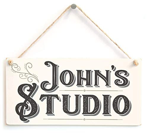 Personalised Studio Sign - Unique Vintage Look Art, Music and Design Studio Gift Plaque
