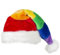 Boland 13443 - Weihnachtsmütze Santa Rainbow, in Regenbogenfarben, mit längerem Zipfel und weißen Bommel, Santa Claus, Nikolaus, Weihnachtsmann, Weihnachten, Karneval, Mottoparty