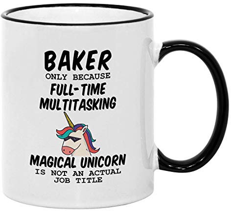 Casitika Baking Gifts for Women. Tasse à café Baker de 11 oz Cadeau pour boulangers pour un anniversaire ou des occasions spéciales. Parce que la licorne n'est pas un vrai titre d'emploi.