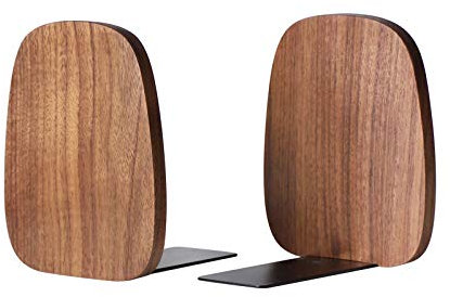 muso wood Serre-Livres décoratifs pour étagères, Serre-Livres décoratifs pour Livres/DVD/mouvements - 14 x 12 x 10,8 cm - Noyer