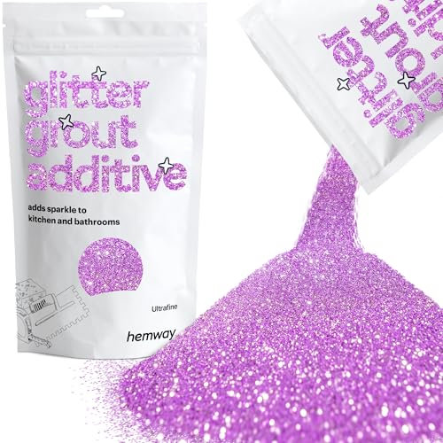 Hemway Glitter Grout Additive - Lavender Purple | Ultrafine Flakes for Adding Sparkle to Old & New Kitchen & Bathroom Tiles | Enhance Your Indoor Grouting Projects with a Sparkly Effect | 100 g