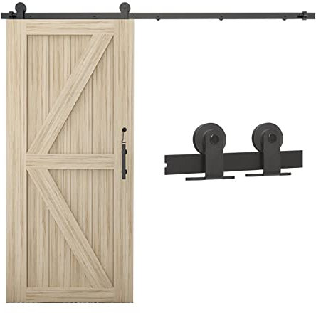 WOLFBIRD 5.6FT/173CM Quincaillerie De Porte Coulissante Kit Porte Coulissante Rail pour système de quincaillerie à célibataire porte