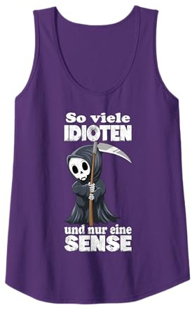 So Viele Idioten Und Nur Eine Sense Cat, Sarkasmus Tank Top