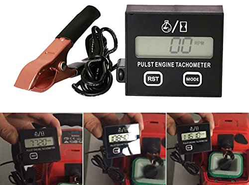 JoyFan Tachymètre de tronçonneuse numérique - Jauge de tachymètre pour tronçonneuse Cropper Générateur Tondeuse à gazon RV ATV Dirt Bike Motocross Bateau Tracteur (Noir)