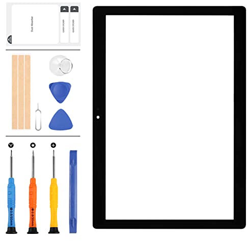 LADYSON Reemplazo de pantalla para Lenovo Tab M10 TB-X605 TB-X605F X605L/N 10.1 pulgadas Sensor de panel de vidrio exterior frontal Kit de piezas de reparación de lente de vidrio completo (no