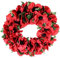 UK-Gardens 36cm Poppy Artificial Wreath - 14 Remembrance Day Hanging Decoration - Commemorative Red Poppies On A Round Plastic Frame With A Hanging Hole For Your Front Door