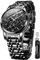 OLEVS Herrenuhren Automatik Mechanische Schwarz Luxus Kleid Armbanduhr mit Mondphase Tag Datum Jahr Wasserdicht Leuchtende Zweifarbige Uhr