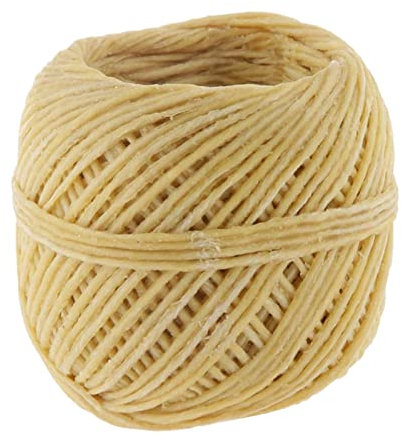 Oniissy Hanf Docht Roll Spule, Bienenwachs Docht Hanf Kerze, Natürlicher Bio Hanf Docht für Kerzenherstellung Kerze DIY, 1 mm, Keine Baumwolle & Keine LeadLine Beschichtung mit Langanhaltendem und