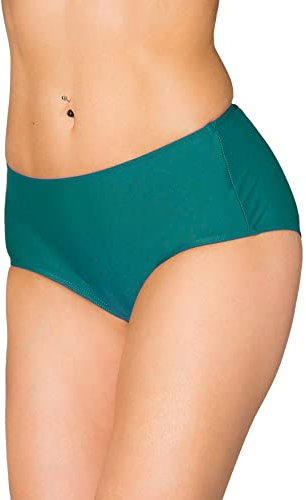 Aquarti Bikinihose Damen mit Mittelhohem Bund – Klassische Bikinihosen für Damen in Unifarben, Farbe: Smaragdgrün, Größe: 36