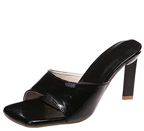 Celucke High Heel Sandalen Damen Pumps Schuhe Pantoletten mit Blockabsatz Damenschuhe Elegante Peep Toe Sommerschuhe Slip On Freizeitschuhe 41 EU
