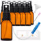 HandsUnity 15 ml-12 frascos pulverizadores de vidrio - juego de frascos de vidrio ámbar de farmacia con vaporizador negro, botella rociador de vidrio marrón, incluyendo 29 accesorios