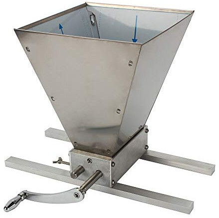 Grain Malt Mill Crusher, Stainless Steel Adjustable 2 Bearing Roller Crusher, Manual Powder Machine Grinder, Barley Crusher Homebrew