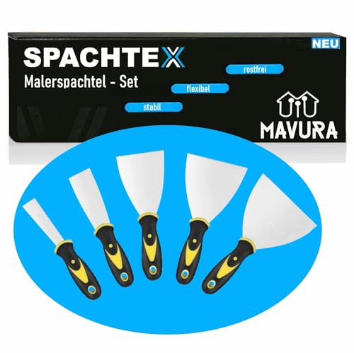 SPACHTEX Spachtel Set Edelstahl Malerspachel (5-St., Schmalspachtel [5tlg) Trockenbauspachtel Flächenspachtel Breitspachtel