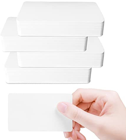 200 Stück Blanko Kraftpapier Karten,6 Farben DIY Papier Karten Wortkarten Karteikarten Mitteilungskarten Visitenkarten Lernkarten Memory Karten (Weiß)