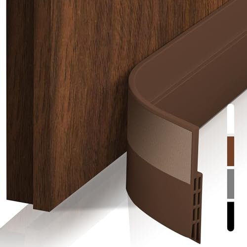 shinfly Paraspifferi Sottoporta Blindata, Guarnizione Porta Blindata - 200 x 5cm, Ideale per Ridurre il Rumore, Sottoporta Anti Insetti/Polvere/Aria Fredda, Facile e Veloce da Installare(Marrone)