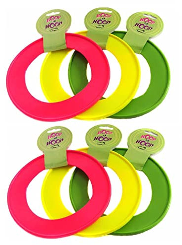 6 PACK HAPPYPET HOOP LA HOOP DOG PUPPY LARGE 20CM FRISBEE THROW TOY RUBBER RING