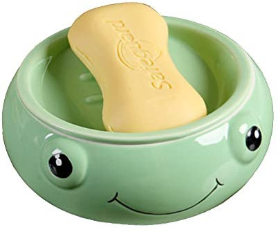 SERPEN Seifenschale aus Keramik, Relief Duck Seifenhalter (Frosch)
