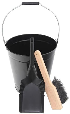 LE MARQUIER – Juego de cubo + pala + escoba negra y madera