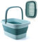 Foot Bath Basin with Massage Acupoint,Collapsible Plastic Pedicure Bowl with Handles,Foot Spa Bath 15L/4 Gallons Foot Soak Bowl and Mop Cleaning Bucket(Green)