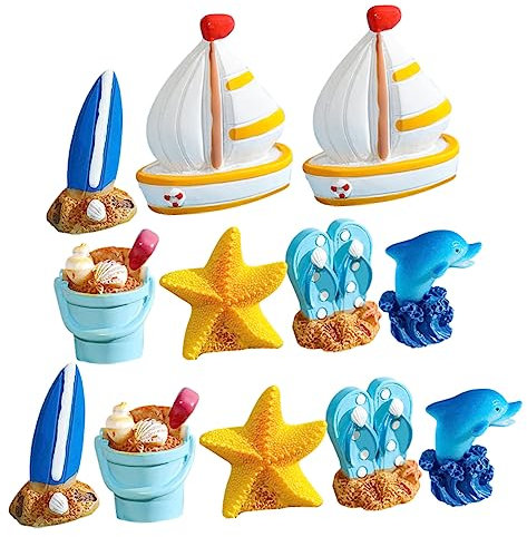Toyvian 12st Surfbrett-modell Nautische Hängende Dekorationen Badewannenspielzeug Mikrolandschaft Des Miniatur-segelboot-ornament Mini-figur Dekorative Gegenstände Harz Schrank Büro