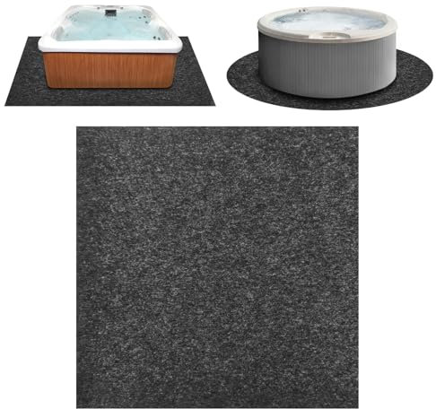 Cheungren Tapis de protection réutilisable pour jacuzzi, 228,6 x 228,6 cm, grand tapis de protection gonflable pour jacuzzi, spa, piscine, intérieur et extérieur