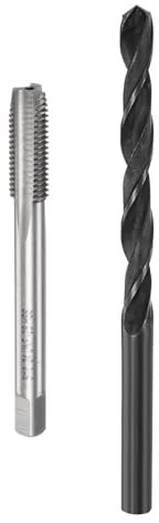 QUARKZMAN Coffret de Tarauds et Forets, Taraud Fileté 5/16-24 UNF et Foret Hélicoïdal en Oxyde Noir de 7/25, Jeu D'Outils de Réparation pour le Taraudage