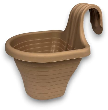 Generico Vaso da Ringhiera per Balcone per 1 Posto con 1 Ganco da 3 lt Fioriera Balconiere per Ringhiera Idea Arredamento Casa Giardino