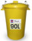 Neat. 90L Bin Coloured Large Plastic Bins, Heavy Duty Kitchen Bin with Metal Handle, Dustbin with Lid For Easy Refusal Garden Bin Indoor Outdoor Rubbish Waste or Storage of Animal Feed, Yellow-1Pack