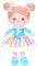 OUOZZZ Baby Puppe, Weiche Stoffpuppe mit Regenbogen Kleid, Stoffpuppen Kuschelpuppe für Kinder ab 3 Monaten - Baby Geschenk zur Geburt Mädchen Jungen, 38cm