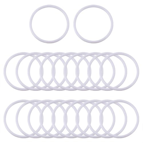 FSSTUD Traumfänger-Ringe aus weißem Kunststoff, für Makramee, Kranz, Blumenmuster, für Hochzeit, Wand, Handwerk, hängende Ringe, Tischdekoration, runde Reifen, 5 cm, 20 Stück