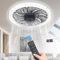12 Inch Ceiling Fan with Lights, 34W E27 Base Socket Fan with Remote Control, 4 Speed, 3000-6000K Dimmable Ceiling Fans for Home Living Room (White)