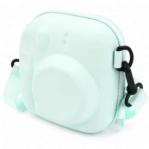 Elprico Protective Case for Mini 7+ Instant Camera,Premium Polyester Bag Cover with Removable Adjustable Strap, Camera Case for Mini 7+ 8 9 11 12 40 (Green)