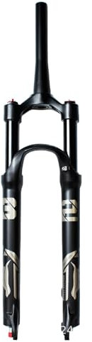 VTT 26/27,5/29 Fourche Suspension Pneumatique Avec Amortissement Rebond 9*100mm QR 140mm Débattement Alliage Magnésium Fourche Tube Droit/Conique Verrouillage Manuel/Distance(Tapered,27.5/Manual)