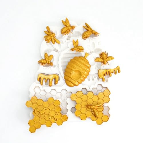 Silikonformen zum Basteln, Kuchenform, 13,5 x 11 x 1,2 cm, Silikonform, Bienenwaben, Harz, Küchen-Backwerkzeug, Kuchen, Fondant, Dessert, Schokolade, Spitze, Dekorationszubehör