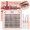Higu clace Lash Extension Set 120 PCS Lashes Extension Set Wimpernverlängerung Set Einzelne Wimpern Mit Lash Kleber Entferner Wimpern Applikatoren für DIY Wimpern Extensions Set