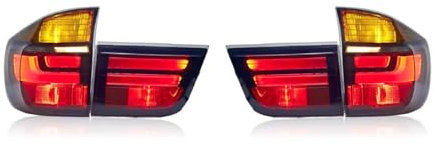 LiuROSE Auto wasserdichte Rückleuchten für BMW E70 X5 2007 2008 2009 2010 2011 2012 2013,Auto Innen Rücklicht Parkplatz Bremse Lampe Signal Lampe Ersetzen Zubehör,Smoke