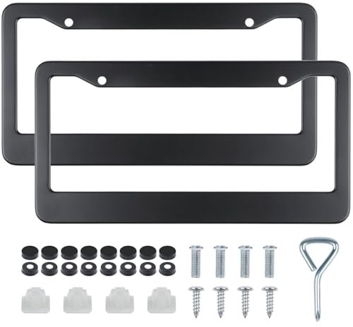 SHILONGBAIHUO Pair Of Number Plate Holders for Cars for Mercedes-Benz GLC GLC300/GLC43 AMG 2023 2024, License Plate Holder Car Registration License Number Plate Holders Frames, Set of 2