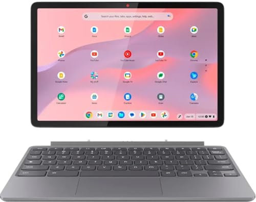 Lenovo - Duet 11 Chromebook - Tableta 2 en 1 con pantalla táctil LCD 2K de 11 pulgadas - MediaTek Kompanio 838-4GB RAM - 128GB - eMMC con teclado - Gris Luna