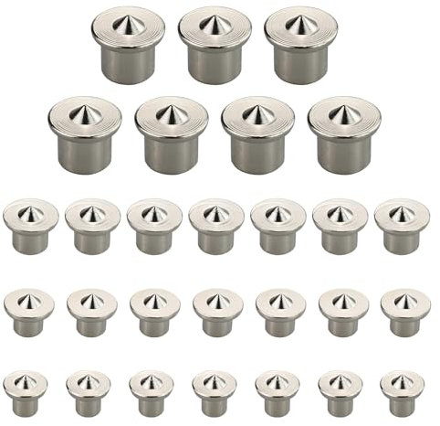 Lot de 28 pointes de centrage de chevilles en bois massif - 6/8/10/12 mm - Goupille de centrage pour le travail du bois - Outils de perçage